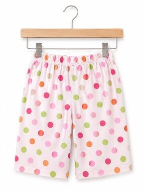 Three 3 Marthas Girls Pajama Pants Size 4 Pink Polka Dot Print Cotton Lounge NEW